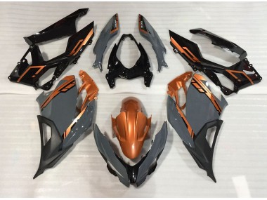 2018-2023 Nardo Grey and Orange Kawasaki Ninja 400 Motorcycle Fairing