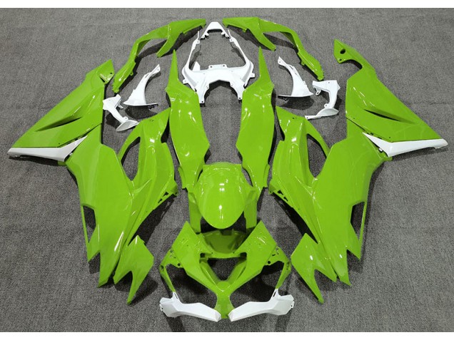 2019-2023 Gloss Green & White Kawasaki ZX6R Motorcycle Fairing