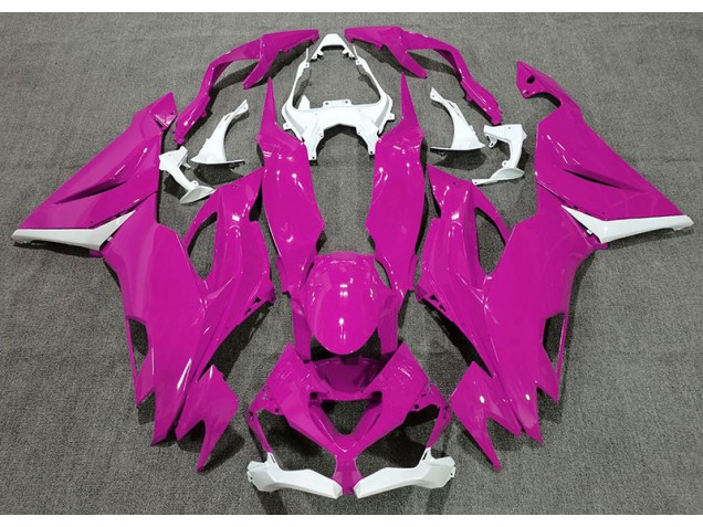 2019-2023 Gloss Pink & White Kawasaki ZX6R Motorcycle Fairing 2019-2023 Gloss Pink & White Kawasaki ZX6R Motorcycle Fairing
