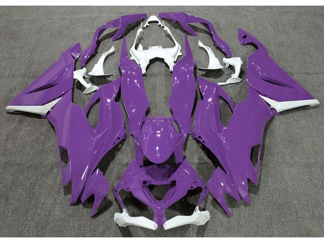 2019-2023 Gloss Purple & White Kawasaki ZX6R Motorcycle Fairing 2019-2023 Gloss Purple & White Kawasaki ZX6R Motorcycle Fairing