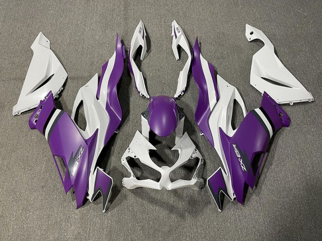 2019-2023 Matte Purple and White Kawasaki ZX6R Motorcycle Fairing 2019-2023 Matte Purple and White Kawasaki ZX6R Motorcycle Fairing