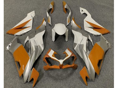 2019-2023 Orange White and Silver Kawasaki ZX6R Motorcycle Fairing