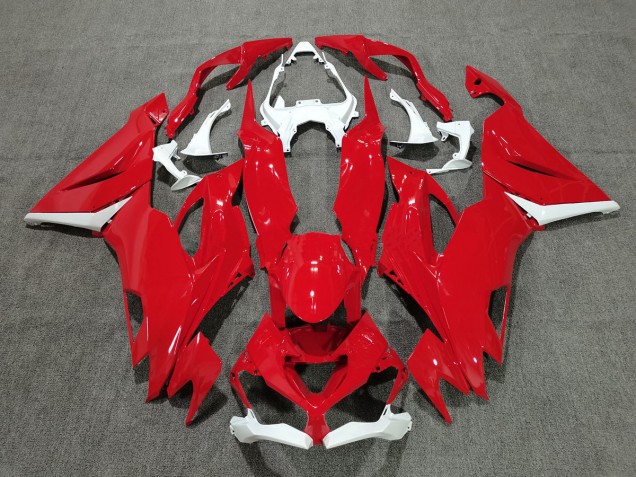 2019-2023 Red with White Kawasaki ZX6R Motorcycle Fairing